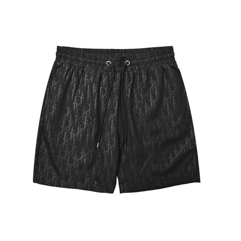 Black Crinkle Nylon Shorts with Drawstring view