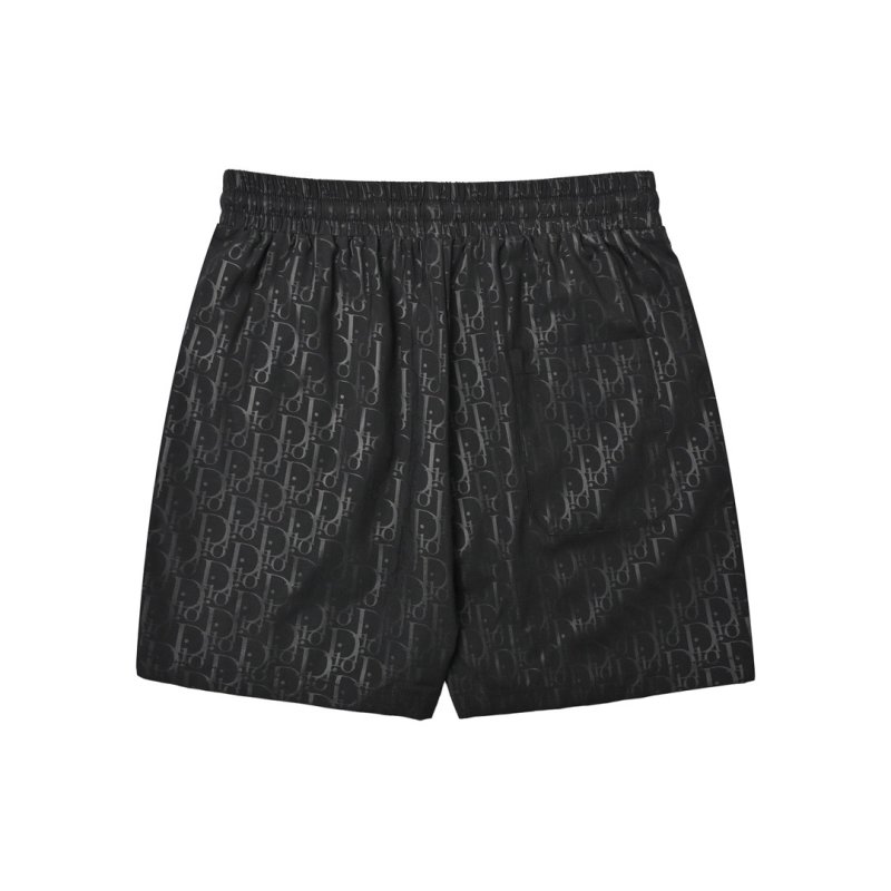 Black Crinkle Nylon Shorts with Drawstring view