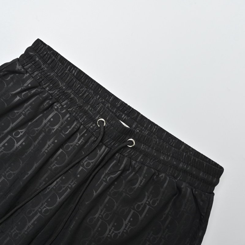 Black Crinkle Nylon Shorts with Drawstring view