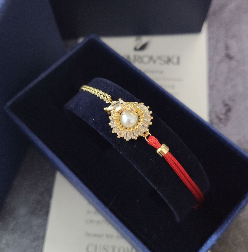 Swarovski Gold & Red Snake Charm Bracelet view