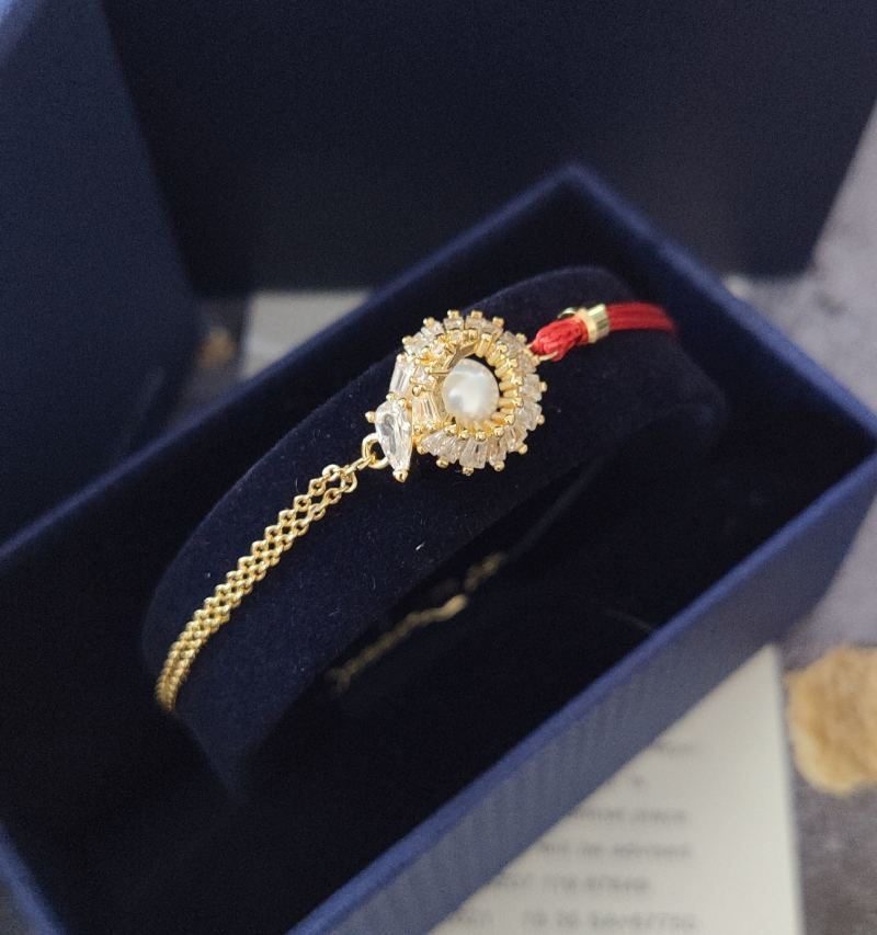 Swarovski Gold & Red Snake Charm Bracelet view