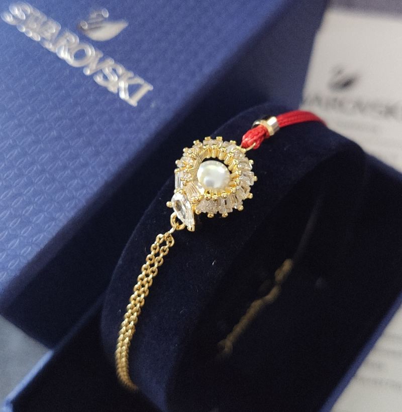 Swarovski Gold & Red Snake Charm Bracelet view