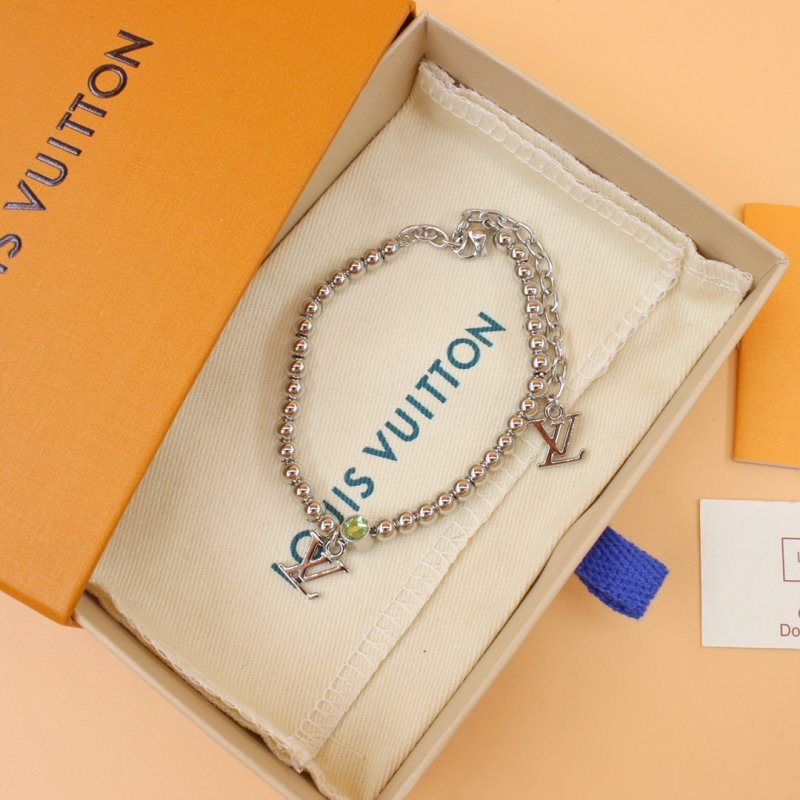 Louis Vuitton Silver Nano Beads Letter Charm Bracelet view