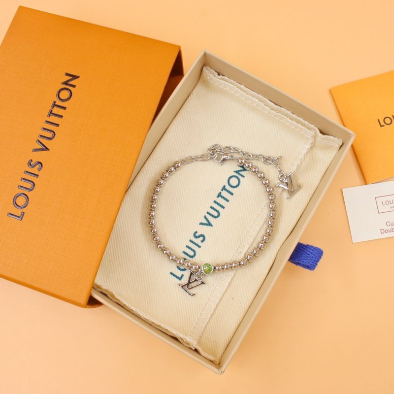 Louis Vuitton Silver Nano Beads Letter Charm Bracelet view