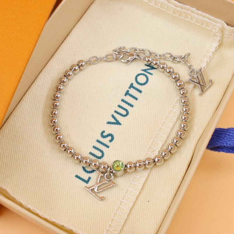 Louis Vuitton Silver Nano Beads Letter Charm Bracelet view