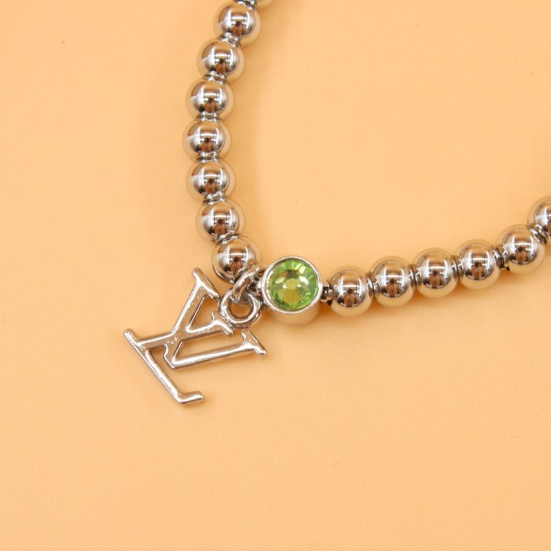 Louis Vuitton Silver Nano Beads Letter Charm Bracelet view
