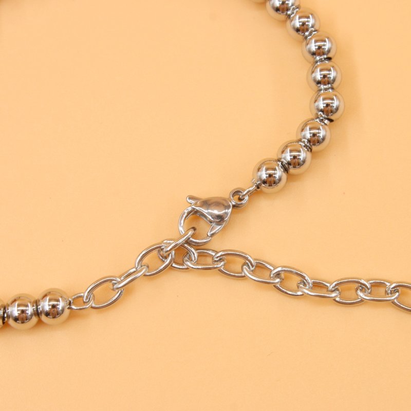 Louis Vuitton Silver Nano Beads Letter Charm Bracelet view