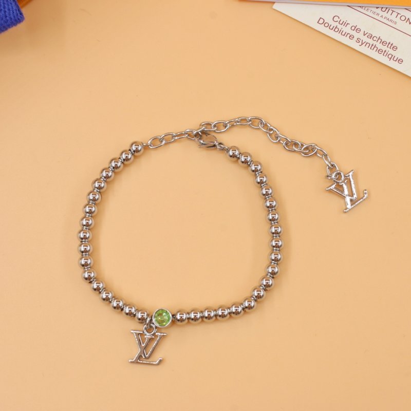 Louis Vuitton Silver Nano Beads Letter Charm Bracelet view