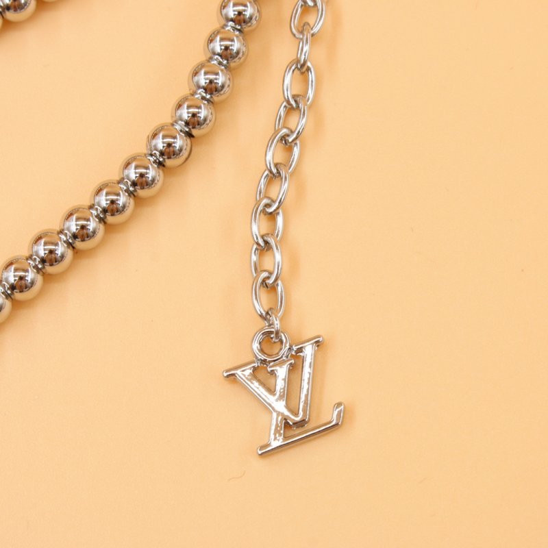 Louis Vuitton Silver Nano Beads Letter Charm Bracelet view