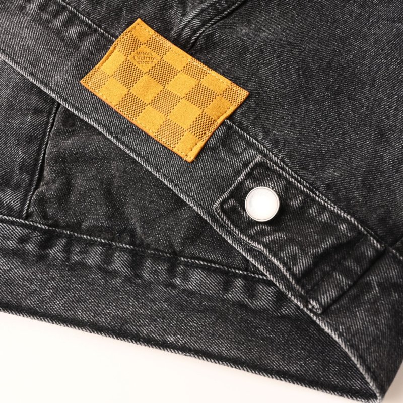 Dark Wash Denim Jacket with Embroidered Chest Pocket view