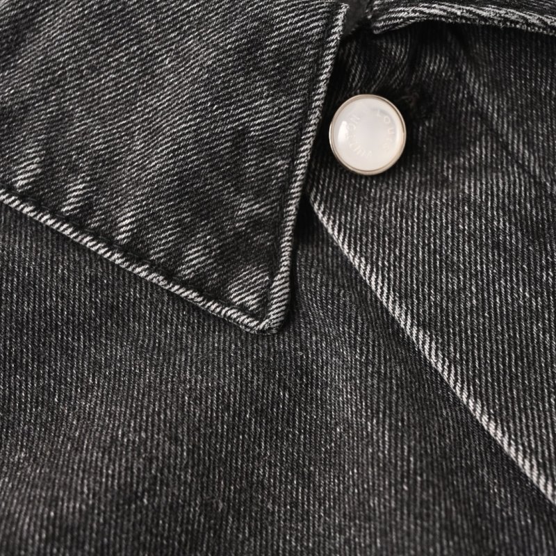 Dark Wash Denim Jacket with Embroidered Chest Pocket view