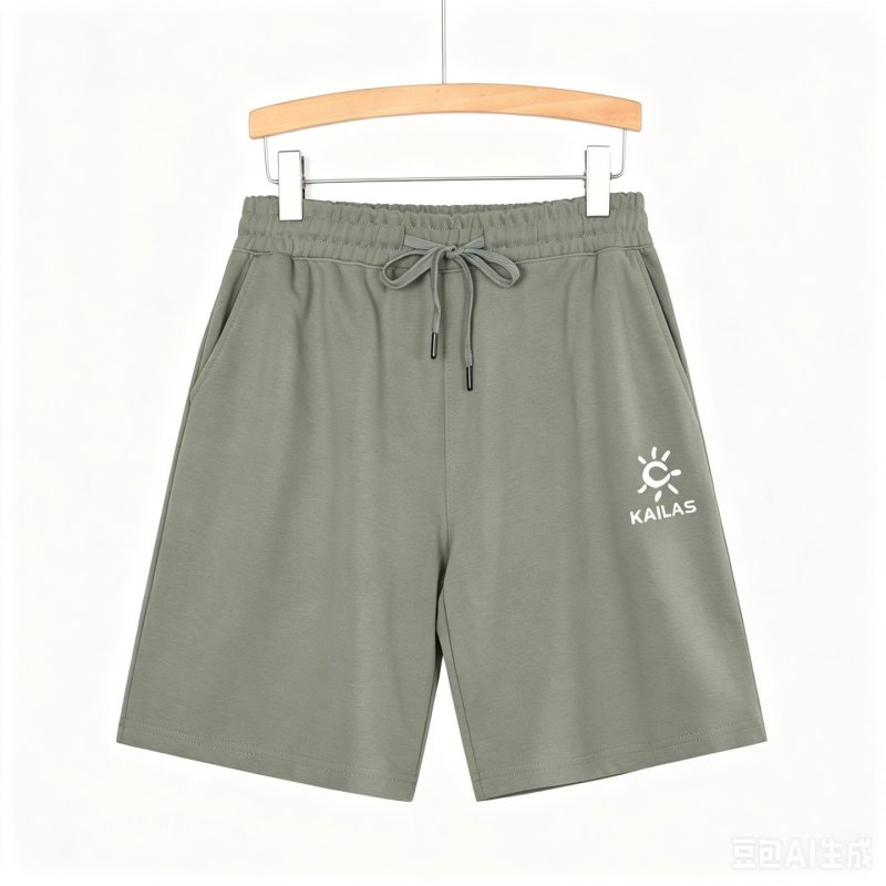 Kailas Embroidered Logo Drawstring Shorts Sage Green