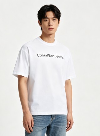 Calvin Klein Jeans Logo White T-Shirt view 3