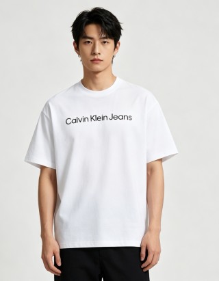Calvin Klein Jeans Logo White T-Shirt view 4