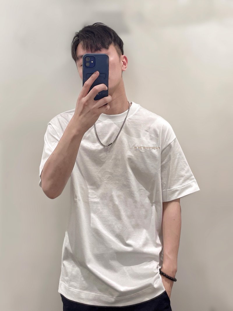 Cream Short Sleeve T-Shirt with Minimalist Chest Print view