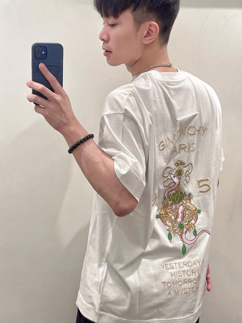 Cream Short Sleeve T-Shirt with Minimalist Chest Print view