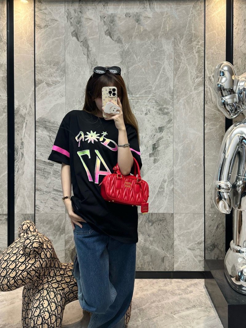 Black Graphic Print Short Sleeve T-Shirt with Neon Colorblock Design view