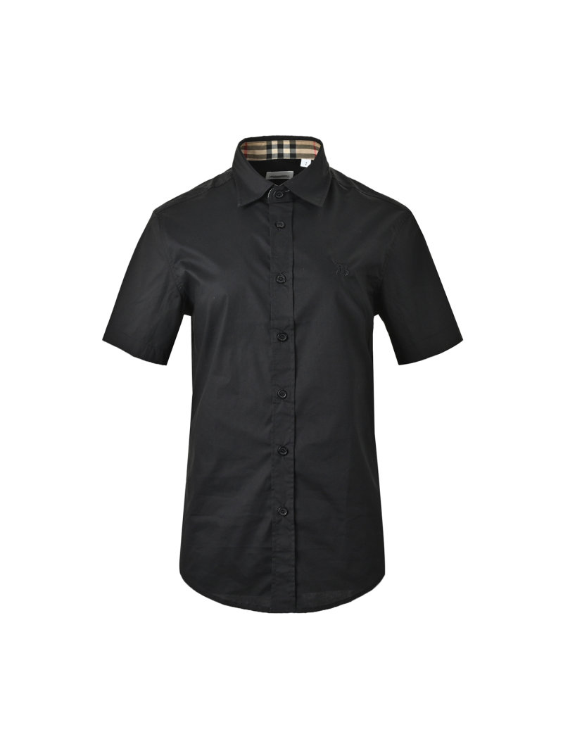 Black Oversized Short Sleeve Button-Up Shirt view