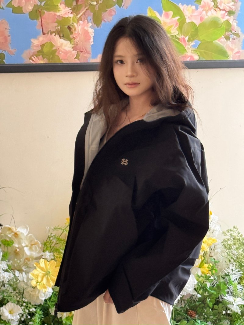 Black Windbreaker Jacket with Hood - S to XXL