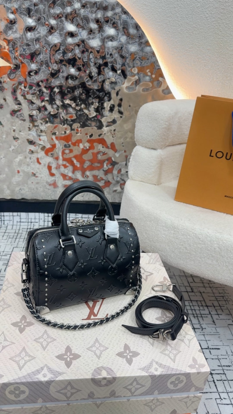 Louis Vuitton Speedy Black Monogram Studded Bag