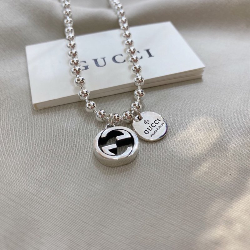 Gucci Double G Silver Pendant Necklace