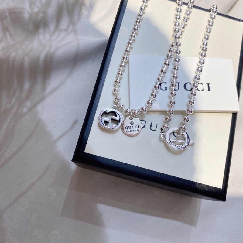 Gucci Double G Silver Pendant Necklace view
