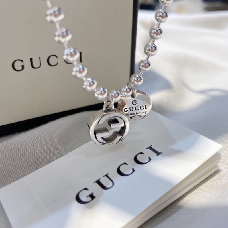 Gucci Double G Silver Pendant Necklace view