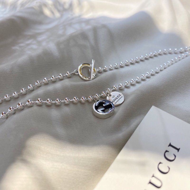 Gucci Double G Silver Pendant Necklace view