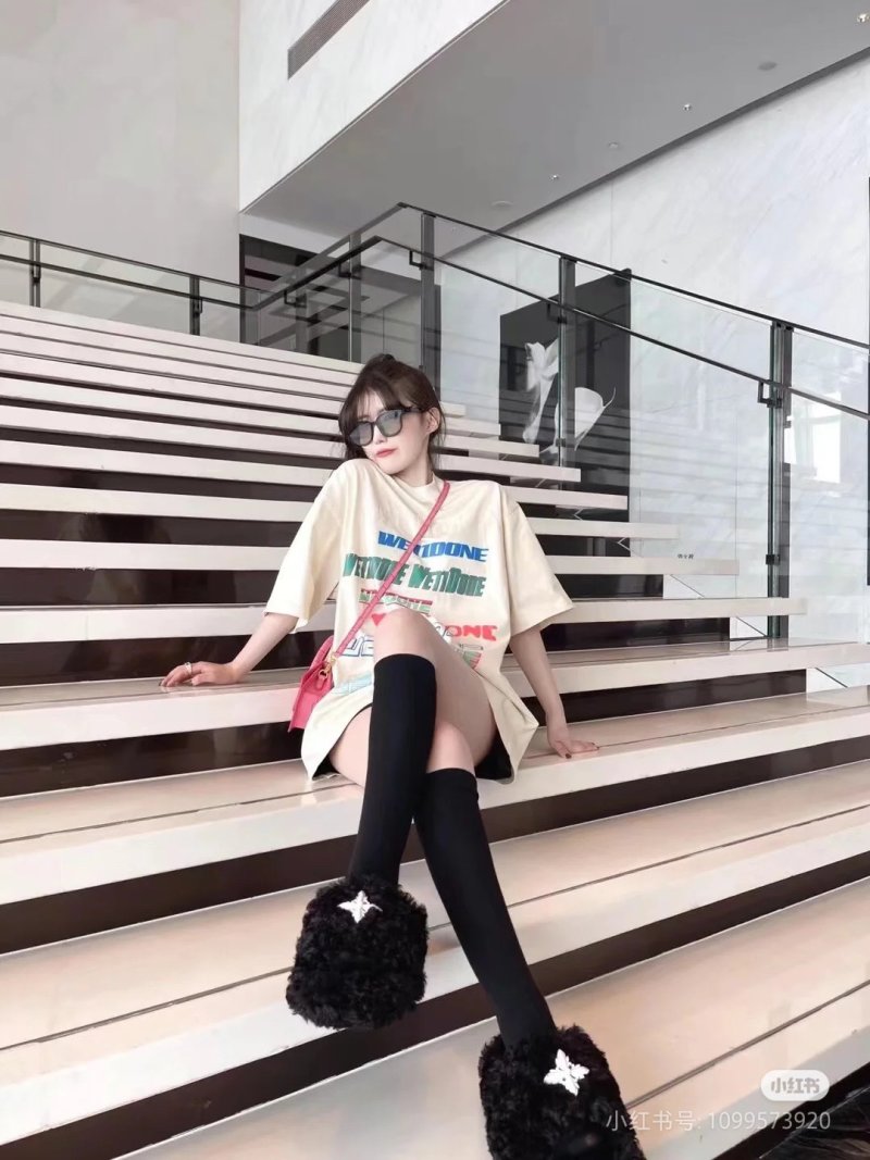 Wetidone Oversized Graphic T-Shirt Cream view