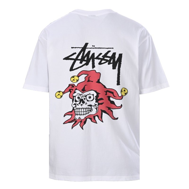Stüssy Skull Jester Graphic T-Shirt Cream view