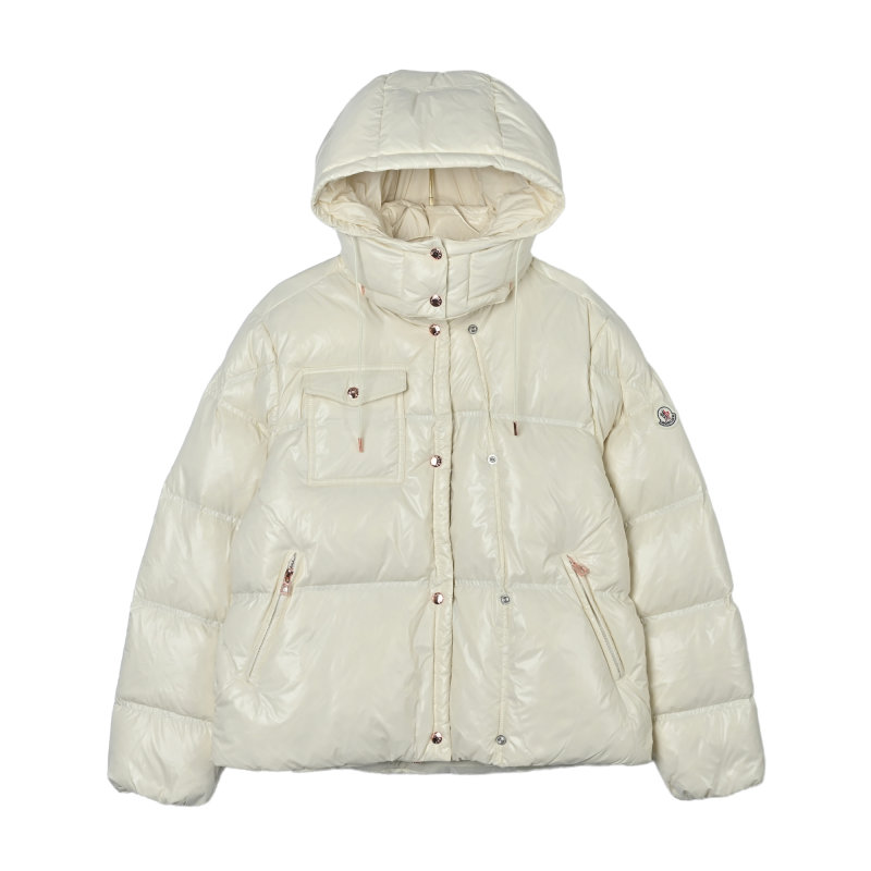Cream Puffer Down Jacket – Oversized Fit view