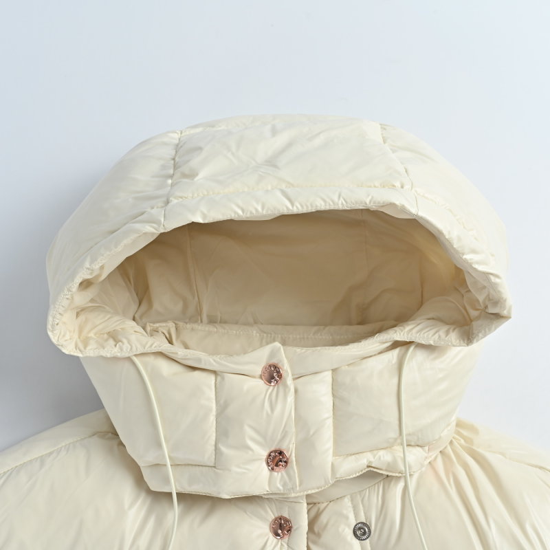Cream Puffer Down Jacket – Oversized Fit view