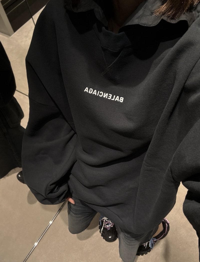 Balenciaga Black Logo Hoodie view