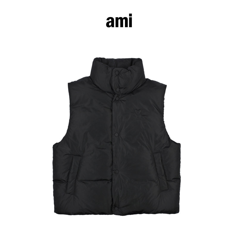 Black Oversized Down Puffer Vest Jacket view