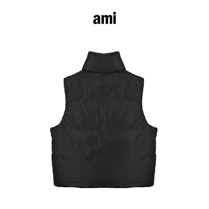 Black Oversized Down Puffer Vest Jacket view