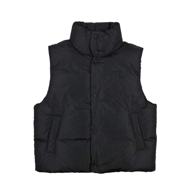 Black Oversized Down Puffer Vest Jacket view