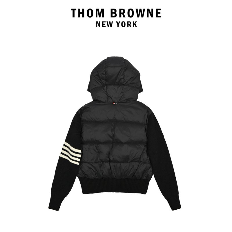 Thom Browne Four-Stripe Knit Puffer Jacket Black view