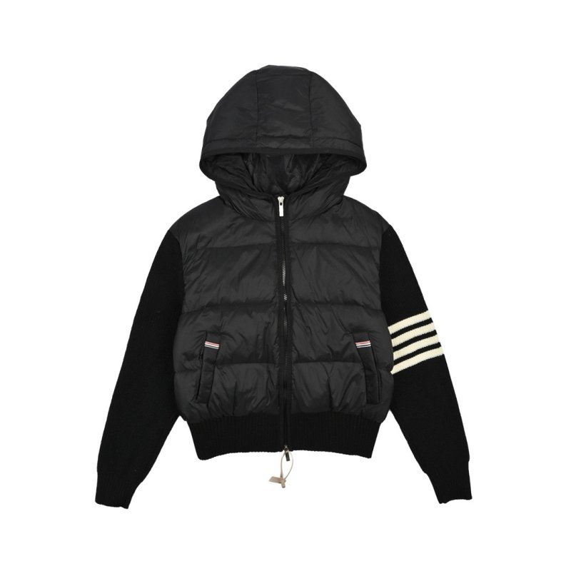 Thom Browne Four-Stripe Knit Puffer Jacket Black view