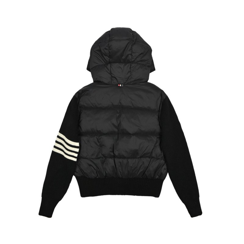 Thom Browne Four-Stripe Knit Puffer Jacket Black view
