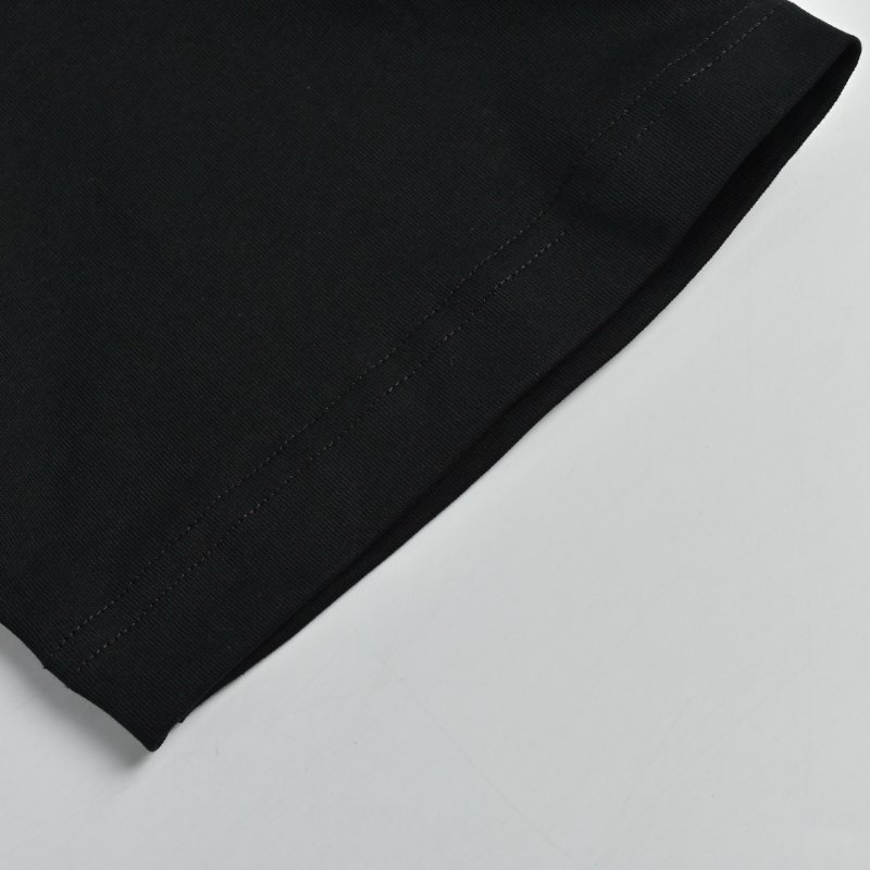 Black Oversized Graphic T-Shirt with Red Stripe Sleeves view