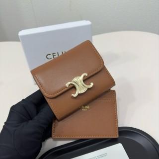 Celine Triomphe Short Wallet Tan view 2
