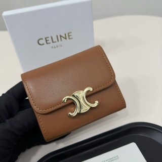 Celine Triomphe Short Wallet Tan view 5