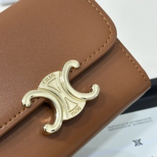 Celine Triomphe Short Wallet Tan view 6