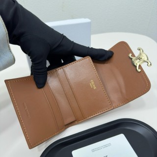 Celine Triomphe Short Wallet Tan view 7