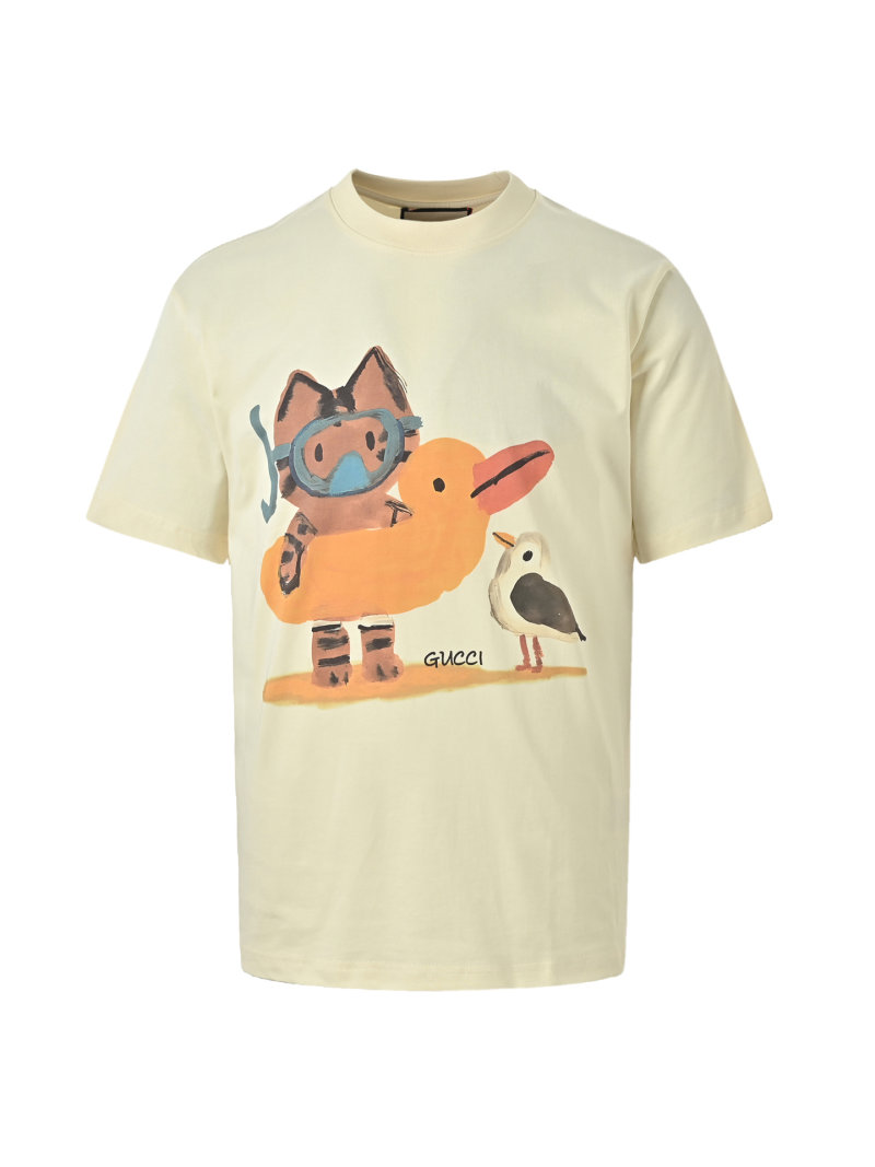 Gucci Cream Animals Graphic T-Shirt view