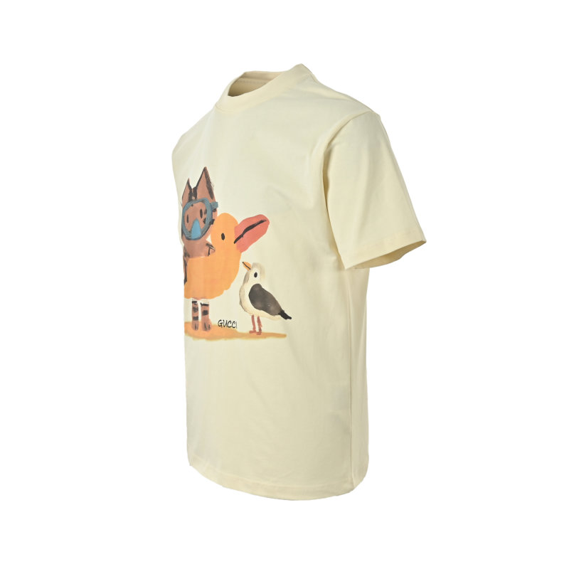 Gucci Cream Animals Graphic T-Shirt view
