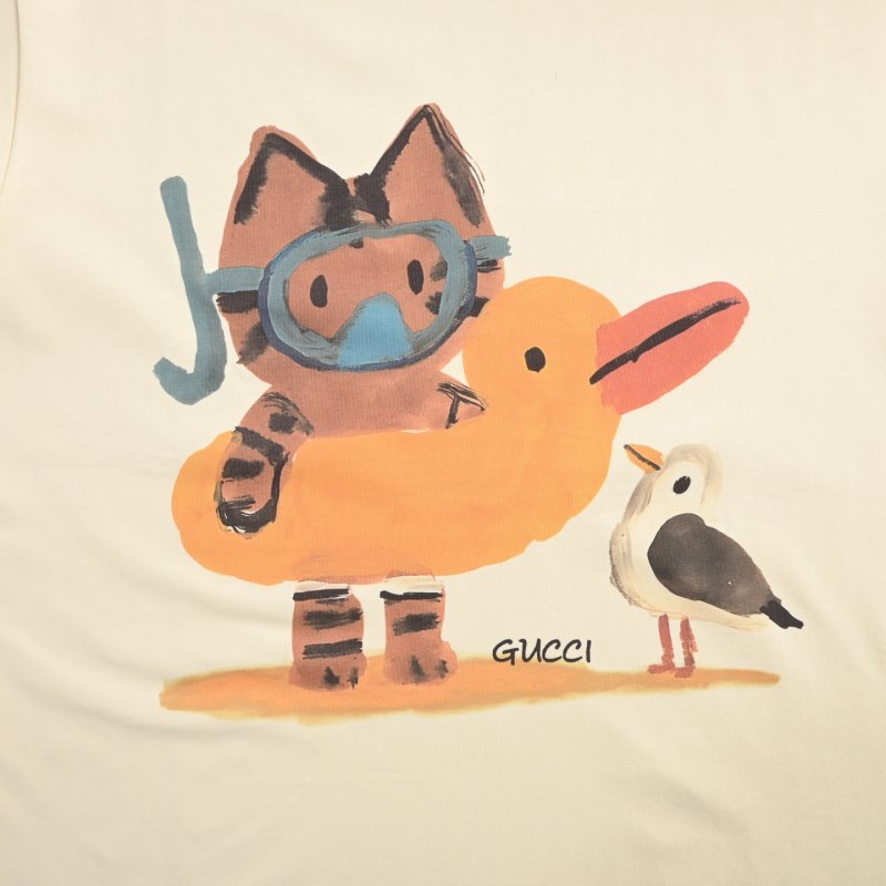 Gucci Cream Animals Graphic T-Shirt view