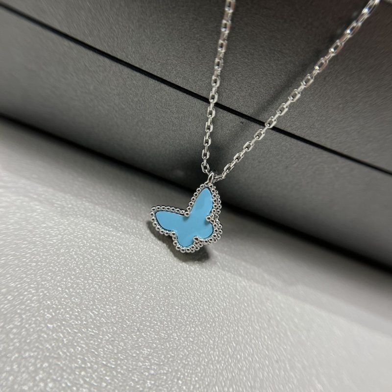 Van Cleef & Arpels Butterfly Turquoise Silver Necklace view