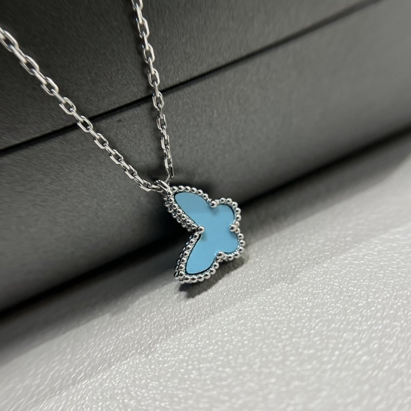 Van Cleef & Arpels Butterfly Turquoise Silver Necklace view