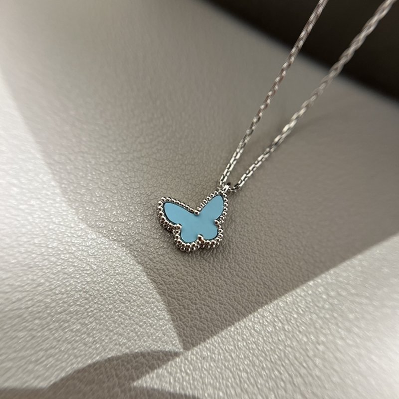 Van Cleef & Arpels Butterfly Turquoise Silver Necklace view